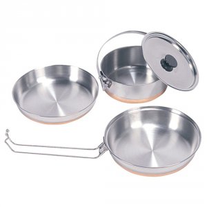 Stansport 360 Stainless Steel Mess Kit -1 Pan 1 Saucepan 1 Plate