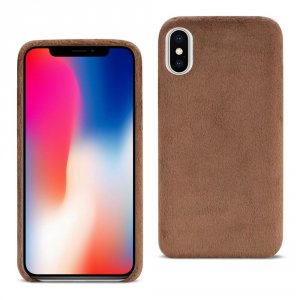 Apple FTPU01-IPHONEXBR Reiko Iphone X Fuzzy Fur Soft Tpu Case In Brown