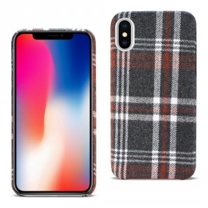 Apple DF02-IPHONEXBR Reiko Iphone X Checked Fabric In Brown