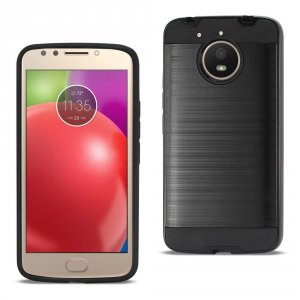 Motorola TPUPC16-MOTOE4PBK Reiko  Moto E4 Plus Hybrid Metal Brushed Te