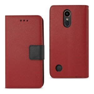 Lg FC22-LGK20VRD Reiko  K20 V K20 Plus 3-in-1 Wallet Case In Red