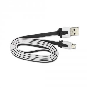 Fone DC09A-MICROBK Reiko Micro Usb Flat Usb Data Cable 3.2ft In Black