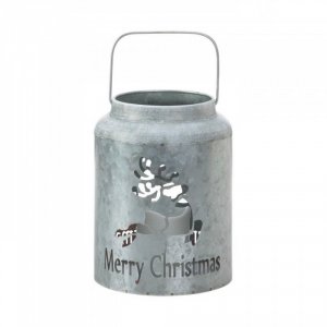 Christmas 10018550 Reindeer Galvanized Led Candle Lantern