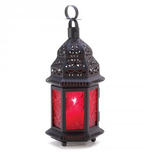 Gallery 13245 Red Glass Moroccan Lantern 100