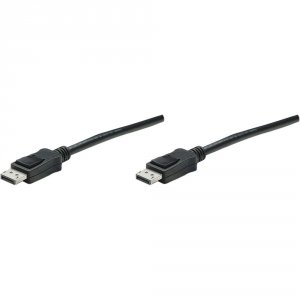 Manhattan 766623307116 Displayport Malemale Monitor Cable, 6.6, Black 