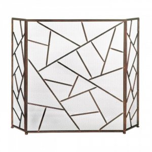 Accent 10018029 Modern Geometric Fireplace Screen