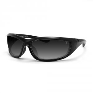 Bobster ECHA001 Charger Sunglass, Gloss Black Frame, Anti-fog Smoked