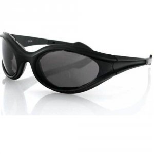 Bobster ES114 Foamerz Sunglass, Black Frame, Anti-fog Smoked Lens