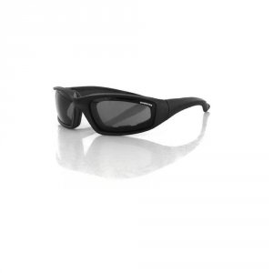 Bobster ES214 Foamerz 2 Sunglass, Black Frame, Anti-fog Smoked