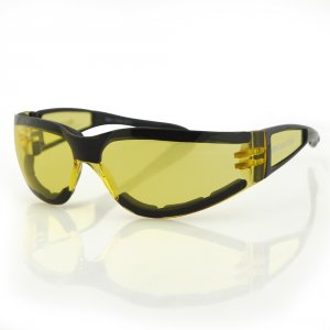 Bobster ESH204 Shield Ii Sunglass, Black Frame, Yellow Lens