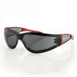 Bobster ESH221 Shield Ii Sunglass, Red Frm, Smoked Lens