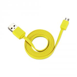 Motorola DC01-V9YL Reiko Tangle Free Micro Usb Data Cable 3.3ft In Yel