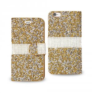 Apple DFC02-IPHONE6GD Reiko Iphone 6 Diamond Rhinestone Wallet Case In