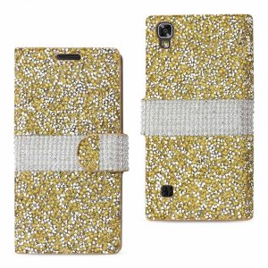 Lg DFC02-LGK6PGD Reiko  X Power K6 Diamond Rhinestone Wallet Case In G