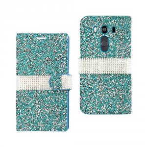 Lg DFC02-LGV10BL Reiko  V10 Jewelry Rhinestone Wallet Case In Blue