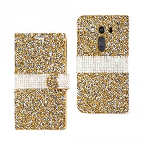 Lg DFC02-LGV10GD Reiko  V10 Jewelry Rhinestone Wallet Case In Gold