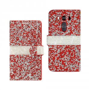 Lg DFC02-LGV10RD Reiko  V10 Jewelry Rhinestone Wallet Case In Red