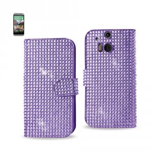 Htc DFC-HTCM8PP Reiko  One M8 Jewelry Diamond Rhinestone Wallet Case I