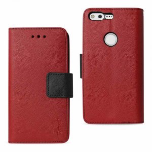 Google FC22-GOOGLEPXRD Reiko  Pixel 3-in-1 Wallet Case In Red