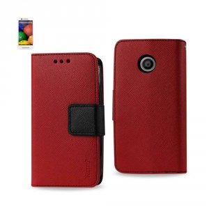 Motorola FC22-MOTMOTOERD Reiko  Moto E 3-in-1 Wallet Case In Red