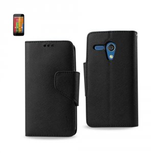 Motorola FC22-MOTMOTOGBK Reiko  Moto G 3-in-1 Wallet Case In Black