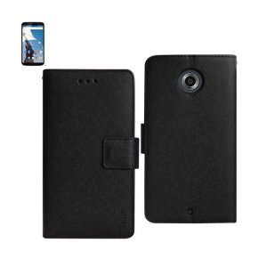 Motorola FC22-MOTNEX6BK Reiko  Nexus 6 3-in-1 Wallet Case In Black