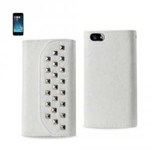 Apple FC252-IPHONE5SWH Reiko Iphone Se 5s 5 Studs Wallet Case In White