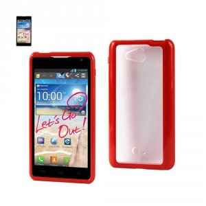 Lg PP-LGMS870RD Reiko  Spirit 4g Frame Bumper Clear Back Case In Red