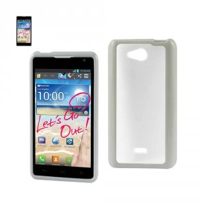 Lg PP-LGMS870WH Reiko  Spirit 4g Frame Bumper Clear Back Case In White