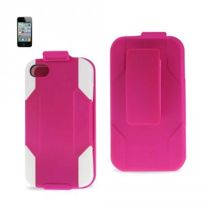 Apple SLCPC06-IPHONE4WHHPK Reiko Iphone 4g Hybrid Heavy Duty Holster C