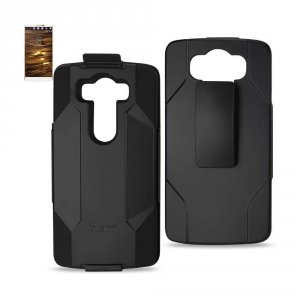 Lg SLCPC09-LGV10BK Reiko  V10 Hybrid Heavy Duty Holster Combo Case In 