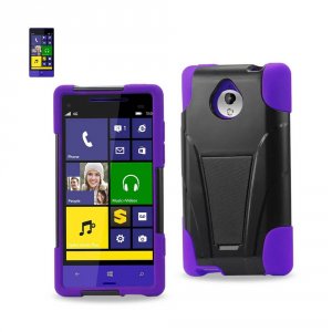 Htc SLCPC12-HTC8XTPPBK Reiko  8xt Hybrid Heavy Duty Case With Kickstan