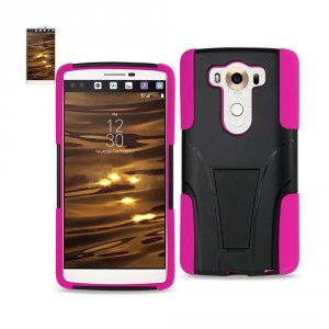 Lg SLCPC12-LGV10HKBK Reiko  V10 Hybrid Heavy Duty Case With Kickstand 