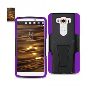 Lg SLCPC12-LGV10PPBK Reiko  V10 Hybrid Heavy Duty Case With Kickstand 