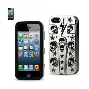 Apple SLCPC23-IPHONE5SBK Reiko Iphone Se 5s 5 Hybrid Skulls Case With 