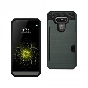 Lg SPWC01-LGG5GY Reiko  G5 Slim Armor Hybrid Case With Card Holder In 