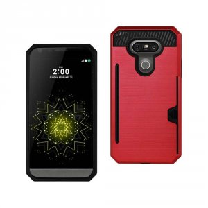 Lg SPWC01-LGG5RD Reiko  G5 Slim Armor Hybrid Case With Card Holder In 