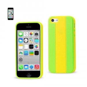 Apple TPUPC03-IPHONE5CYLGR Reiko Iphone 5c Striped Case In Yellow Grey