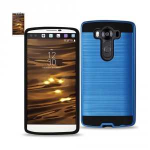 Lg TPUPC16-LGV10NV Reiko  V10 Hybrid Metal Brushed Texture Case In Nav