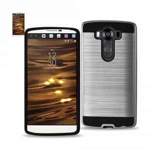 Lg TPUPC16-LGV10SL Reiko  V10 Hybrid Metal Brushed Texture Case In Sil