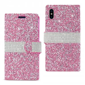 Apple DFC02-IPHONEXPK Reiko Iphone X Diamond Rhinestone Wallet Case In