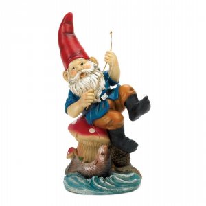 Summerfield 10015672 Fishing Gnome Solar Light Statue