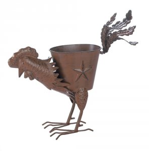 Summerfield 10017250 Rooster Planter With Multiple Feathers