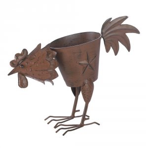 Summerfield 10017251 Rooster Planter With 1 Solid Feather