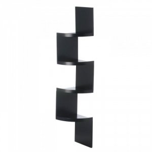 Accent 10017995 Zig Zag 4-tier Black Corner Shelf