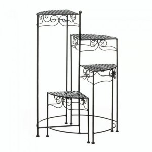 Summerfield 10018034 Black 4-tier Metal Plant Stand