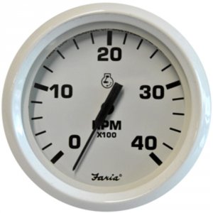 Faria 33121 Faria Dress White 4 Tachometer - 4,000 Rpm - (diesel - Mag