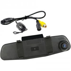 Pyle RA44990 Hd Dvr Dash Cam  Rearview Camera System With Dual Cameras