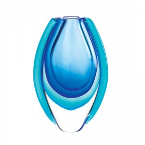 Accent 10016151 Azure Blue Art Glass Vase