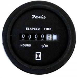 Faria MH0042 Faria Heavy-duty Black 2 Hourmeter (10,000 Hrs) (12 Vdc)